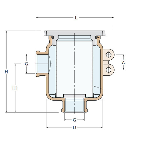Seewasserfilter AMP-S-02 guidi tirreno bronze water strainers with transparent cap measurements 1737026504 l