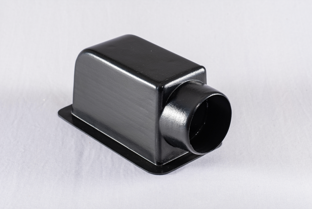 plenum box with side air duct connection