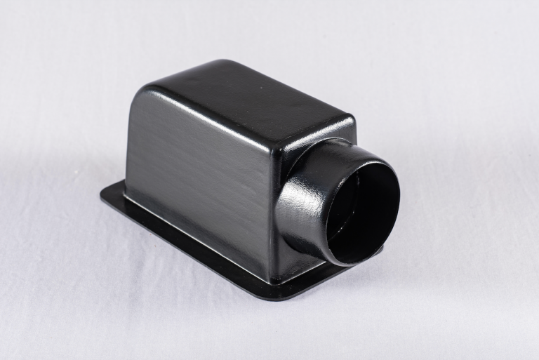 plenum box with side air duct connection